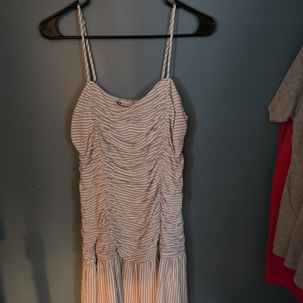 Elegant Striped Ruched Mini Dress